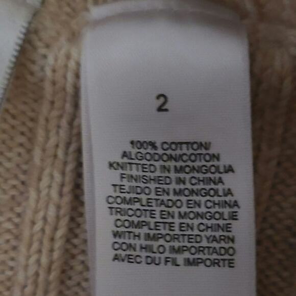 Liz Claiborne Villager Sport Rolled Neck Cotton Pullover Sweater Tan Beige - Picture 6 of 7